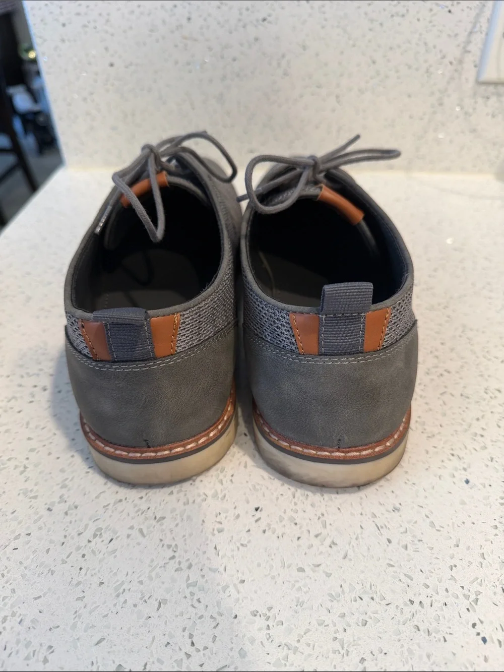 Aldo Men's Grey Lace-Up Derbys – Textured & Suede Pair